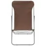 Folding beach chairs, 2 units, steel and brown oxford fabric by vidaXL, Garden chairs - Ref: Foro24-44362, Price: 68,43 €, Di...