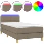 Box spring bed with LED mattress taupe gray fabric 90x190 cm by , Beds and slatted bases - Ref: Foro24-3133681, Price: 321,46...