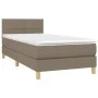 Box spring bed with LED mattress taupe gray fabric 90x190 cm by , Beds and slatted bases - Ref: Foro24-3133681, Price: 321,46...