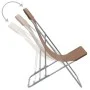 Folding beach chairs, 2 units, steel and brown oxford fabric by vidaXL, Garden chairs - Ref: Foro24-44362, Price: 68,43 €, Di...