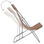 Klappbare Strandkörbe 2 Einheiten Stahl und brauner Oxford-Stoff von vidaXL, Gartenstühle - Ref: Foro24-44362, Preis: 65,35 €...