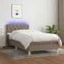 Box spring bed with LED mattress taupe gray fabric 80x200 cm by , Beds and slatted bases - Ref: Foro24-3133913, Price: 310,95...