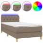 Box spring bed with LED mattress taupe gray fabric 80x200 cm by , Beds and slatted bases - Ref: Foro24-3133913, Price: 304,42...