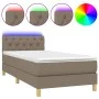 Box spring bed with LED mattress taupe gray fabric 80x200 cm by , Beds and slatted bases - Ref: Foro24-3133913, Price: 310,95...