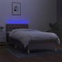 Box spring bed with LED mattress taupe gray fabric 80x200 cm by , Beds and slatted bases - Ref: Foro24-3133913, Price: 304,42...