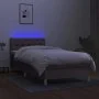 Box spring bed with LED mattress taupe gray fabric 80x200 cm by , Beds and slatted bases - Ref: Foro24-3133913, Price: 310,95...
