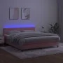 Box spring bed with mattress and LED pink velvet 160x200 cm by , Beds and slatted bases - Ref: Foro24-3134356, Price: 442,90 ...