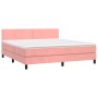Boxspringbett mit Matratze und LED-Rosa-Samt 160x200 cm von , Betten und Lattenroste - Ref: Foro24-3134356, Preis: 454,68 €, ...