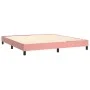 Box spring bed with mattress and LED pink velvet 160x200 cm by , Beds and slatted bases - Ref: Foro24-3134356, Price: 442,90 ...