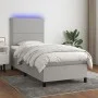 Box spring bed mattress and LED lights light gray fabric 80x200 cm by , Beds and slatted bases - Ref: Foro24-3134749, Price: ...
