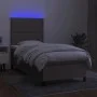 Box spring bed with mattress and LED lights taupe gray fabric 90x190 cm by , Beds and slatted bases - Ref: Foro24-3134761, Pr...