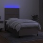 Boxspringbett mit Matratze und LED-Leuchten taupegrauer Stoff 90x190 cm von , Betten und Lattenroste - Ref: Foro24-3134761, P...