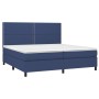 Box spring bed mattress and LED lights blue fabric 200x200 cm by , Beds and slatted bases - Ref: Foro24-3134827, Price: 658,5...