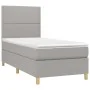 Box spring bed mattress and LED lights light gray fabric 90x200 cm by , Beds and slatted bases - Ref: Foro24-3135325, Price: ...