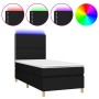 Box spring bed mattress and LED lights black fabric 90x190 cm by , Beds and slatted bases - Ref: Foro24-3135319, Price: 306,9...