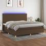 Boxspringbettmatratze LED-Leuchten dunkelbrauner Stoff 200x200 cm von , Betten und Lattenroste - Ref: Foro24-3135304, Preis: ...