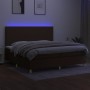 Boxspringbettmatratze LED-Leuchten dunkelbrauner Stoff 200x200 cm von , Betten und Lattenroste - Ref: Foro24-3135304, Preis: ...