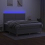 Cama box spring colchón y luces LED tela gris claro 160x200 cm de , Camas y somieres - Ref: Foro24-3135365, Precio: 529,42 €,...