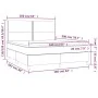Box spring bed mattress and LED lights light gray fabric 160x200 cm by , Beds and slatted bases - Ref: Foro24-3135365, Price:...