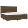 Box spring bed mattress LED lights dark brown fabric 200x200 cm by , Beds and slatted bases - Ref: Foro24-3135704, Price: 711...