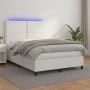 Boxspringbett mit Matratze und LED-weißem Kunstleder 140x190 cm von , Betten und Lattenroste - Ref: Foro24-3135880, Preis: 54...