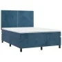Box spring bed with mattress and LED dark blue velvet 140x200 cm by , Beds and slatted bases - Ref: Foro24-3136069, Price: 48...