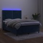Boxspringbett mit Matratze und LED dunkelblauem Samt 140x200 cm von , Betten und Lattenroste - Ref: Foro24-3136069, Preis: 48...