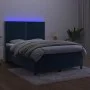 Boxspringbett mit Matratze und LED dunkelblauem Samt 140x200 cm von , Betten und Lattenroste - Ref: Foro24-3136069, Preis: 48...