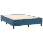 Box spring bed with mattress and LED dark blue velvet 140x200 cm by , Beds and slatted bases - Ref: Foro24-3136069, Price: 48...