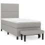 Box spring bed with light gray fabric mattress 80x200 cm by , Beds and slatted bases - Ref: Foro24-3136469, Price: 329,73 €, ...