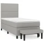 Box spring bed with light gray fabric mattress 80x200 cm by , Beds and slatted bases - Ref: Foro24-3136469, Price: 315,65 €, ...