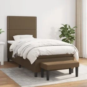 Boxspringbett mit dunkelbrauner Stoffmatratze 90x200 cm von , Betten und Lattenroste - Ref: Foro24-3136488, Preis: 350,75 €, ...
