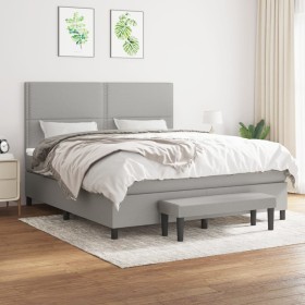 Boxspringbett mit hellgrauer Stoffmatratze 180x200 cm von , Betten und Lattenroste - Ref: Foro24-3136533, Preis: 604,49 €, Ra...