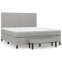 Box spring bed with light gray fabric mattress 180x200 cm by , Beds and slatted bases - Ref: Foro24-3136533, Price: 604,25 €,...