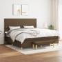 Boxspringbett mit dunkelbrauner Stoffmatratze 200x200 cm von , Betten und Lattenroste - Ref: Foro24-3137024, Preis: 728,80 €,...