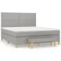 Box spring bed with light gray fabric mattress 180x200 cm by , Beds and slatted bases - Ref: Foro24-3137093, Price: 647,91 €,...