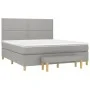 Box spring bed with light gray fabric mattress 180x200 cm by , Beds and slatted bases - Ref: Foro24-3137093, Price: 647,91 €,...