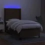 Box spring bed mattress LED lights dark brown fabric 100x200cm by , Beds and slatted bases - Ref: Foro24-3138136, Price: 375,...