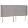 Box spring bed mattress and LED lights light gray fabric 160x200 cm by , Beds and slatted bases - Ref: Foro24-3138245, Price:...