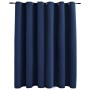 Cortina opaca con anillas de metal azul 290x245 cm