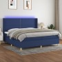 Box spring bed mattress and LED lights blue fabric 200x200 cm by , Beds and slatted bases - Ref: Foro24-3138827, Price: 646,4...