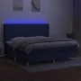 Box spring bed mattress and LED lights blue fabric 200x200 cm by , Beds and slatted bases - Ref: Foro24-3138827, Price: 635,8...