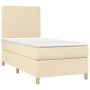 Box spring bed mattress and LED lights cream fabric 80x200 cm by , Beds and slatted bases - Ref: Foro24-3135234, Price: 349,7...