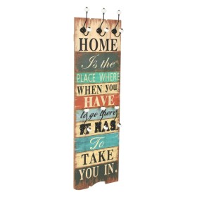 Wall-mounted coat rack HOME IS with 6 hooks 120x40 cm by vidaXL, Hat and coat racks - Ref: Foro24-245848, Price: 61,29 €, Dis...