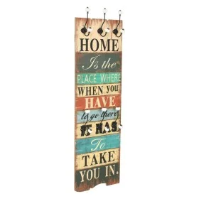 Wall-mounted coat rack HOME IS with 6 hooks 120x40 cm by vidaXL, Hat and coat racks - Ref: Foro24-245848, Price: 60,10 €, Dis...