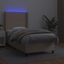 Box spring bed LED mattress cappuccino synthetic leather 80x200 cm by , Beds and slatted bases - Ref: Foro24-3139234, Price: ...