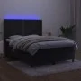 Box spring bed with mattress and LED black velvet 140x200 cm by , Beds and slatted bases - Ref: Foro24-3139507, Price: 475,45...