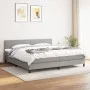 Box spring bed with light gray fabric mattress 160x200 cm by , Beds and slatted bases - Ref: Foro24-3139985, Price: 484,67 €,...