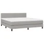 Box spring bed with light gray fabric mattress 160x200 cm by , Beds and slatted bases - Ref: Foro24-3139985, Price: 484,67 €,...