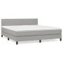 Box spring bed with light gray fabric mattress 180x200 cm by , Beds and slatted bases - Ref: Foro24-3139993, Price: 532,50 €,...